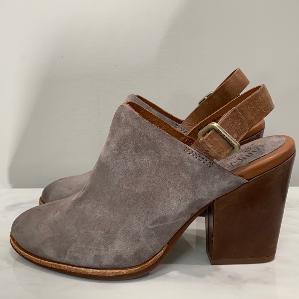 Kork Ease Gray Leather Booties Size 8